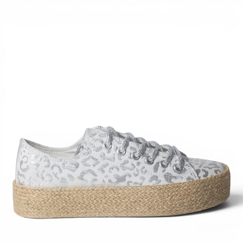Europeon Union Women Silver Cloth Shoes #5039