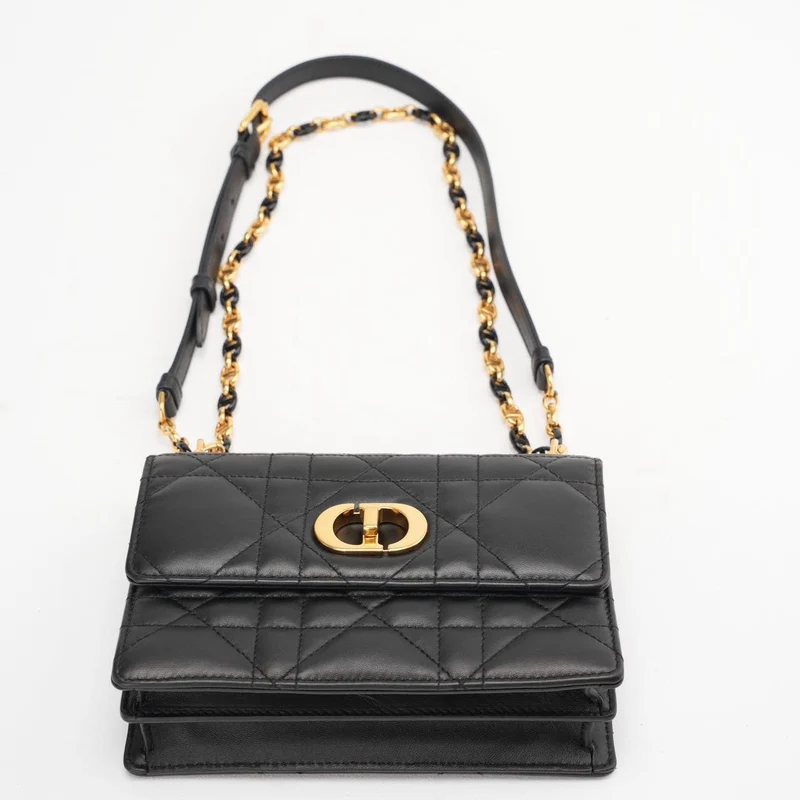 Christian Dior Schwarze Mini Miss Caro Tasche Lammleder 2023