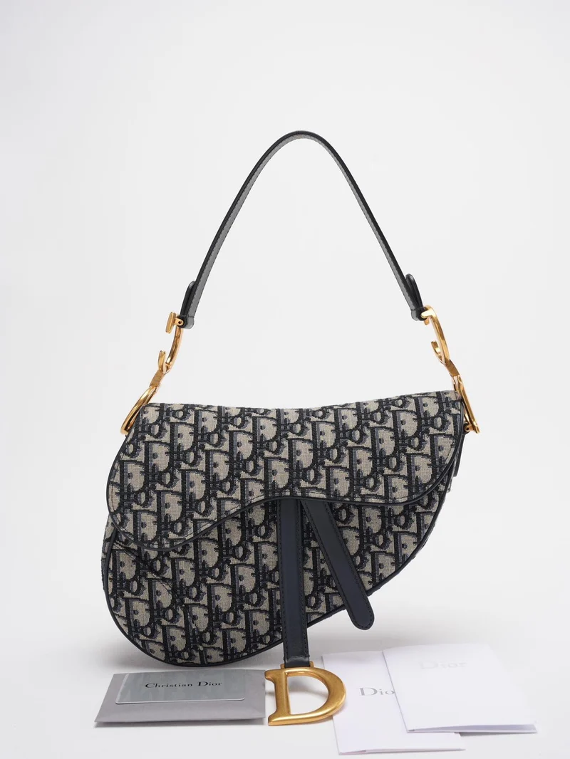 Dior Saddle Bag Medium Umhängetasche Blau Schräg Jacquard Mit Schultergurt Ab 2019