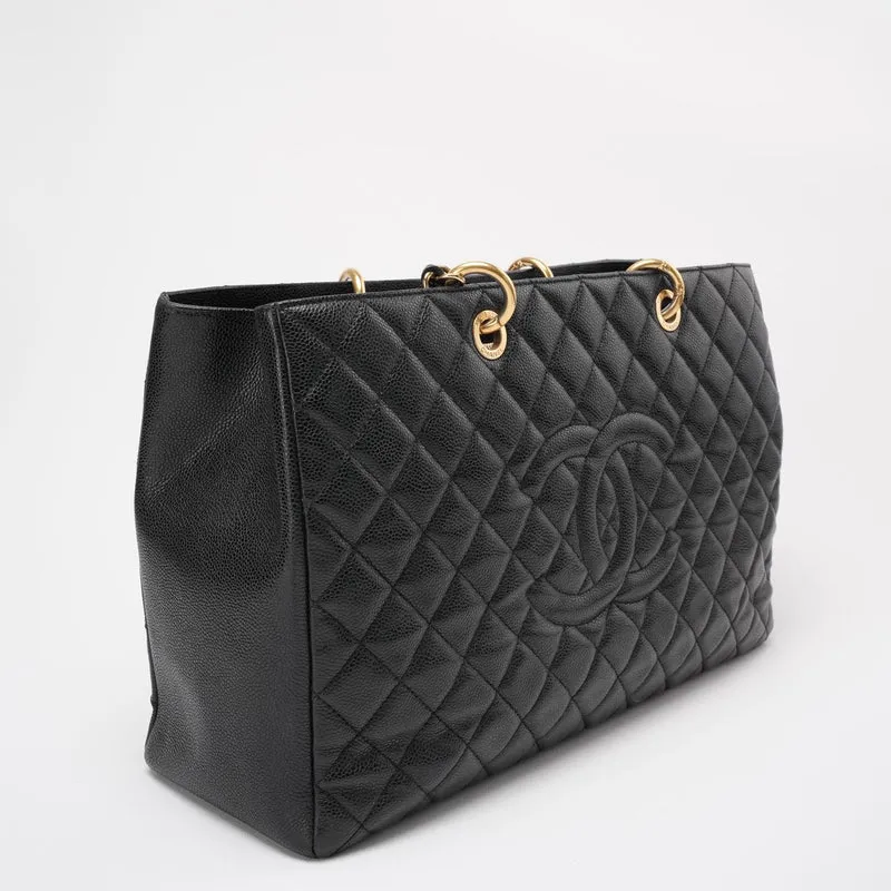 Chanel Black Grand Shopping Tote (GST) Tasche aus Kaviarleder