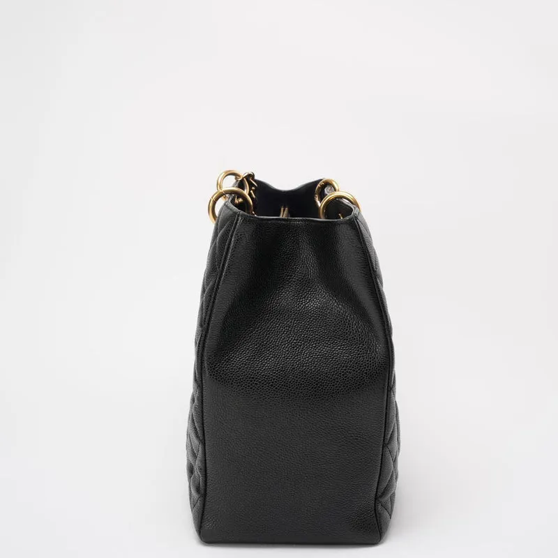 Chanel Black Grand Shopping Tote (GST) Tasche aus Kaviarleder