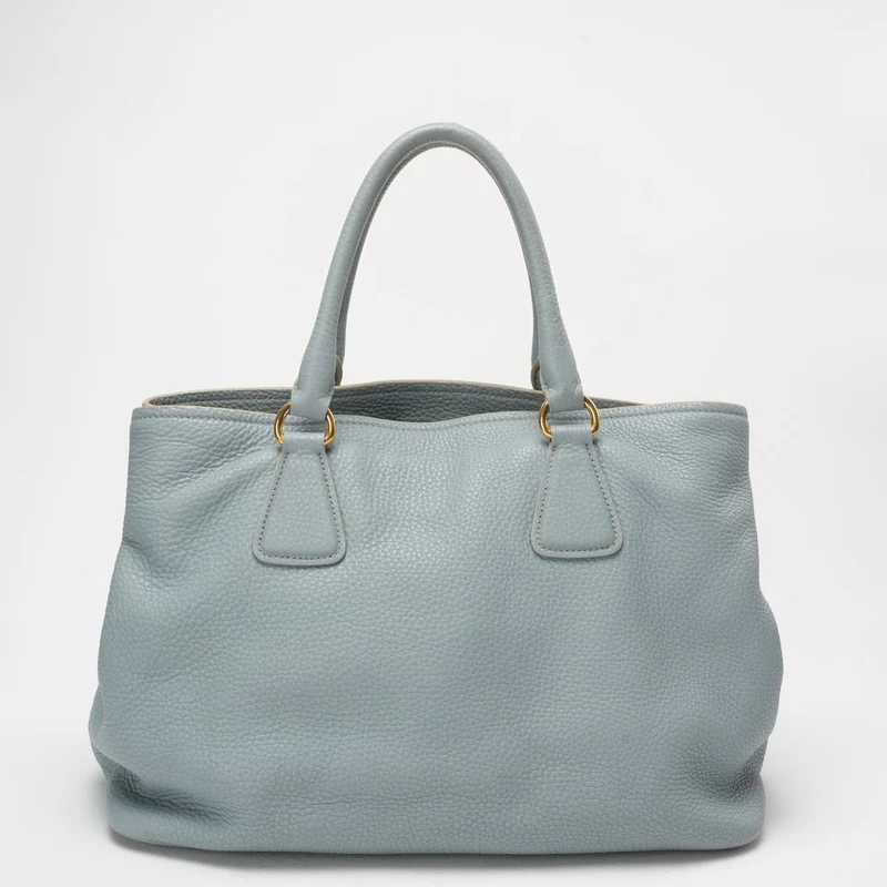 Prada – Mittlere Galleria-Tasche aus hellblauem Saffiano Lux-Leder