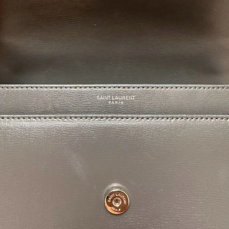 Saint Laurent Graues Kalbsleder Mittleres Monogramm Sonnenuntergang