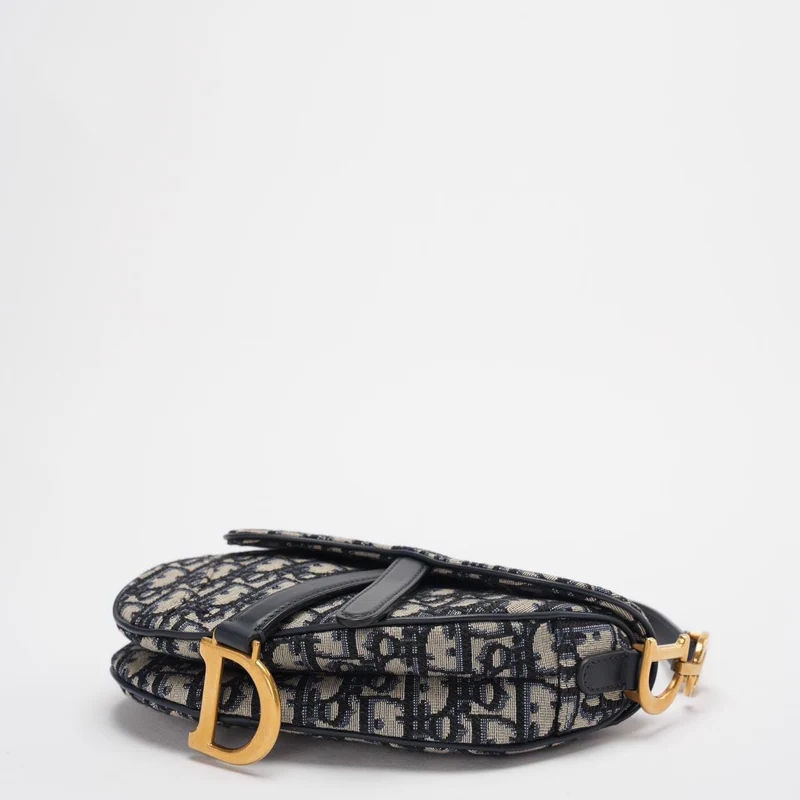 Dior Saddle Bag Mini Blau Schräg Jacquard mit Schultergurt Ab 2019