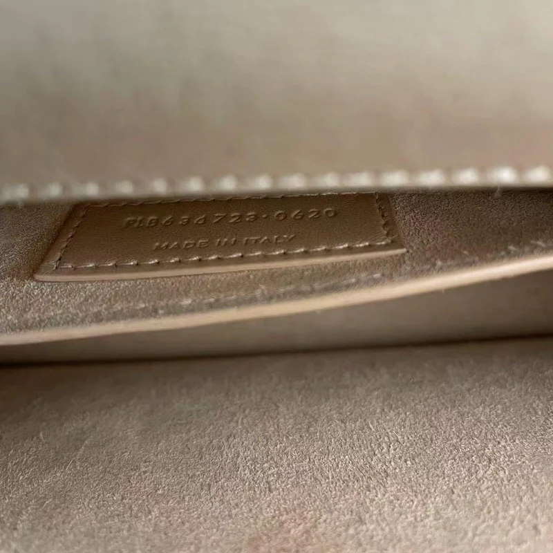 Saint Laurent Sunset Bag Medium Kalbsleder Monogramm Beige mit goldenen Beschlägen