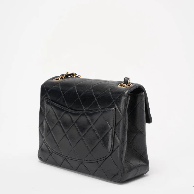 Chanel Schwarze Vintage Mini-Flap-Quadrat-Tasche 2000er
