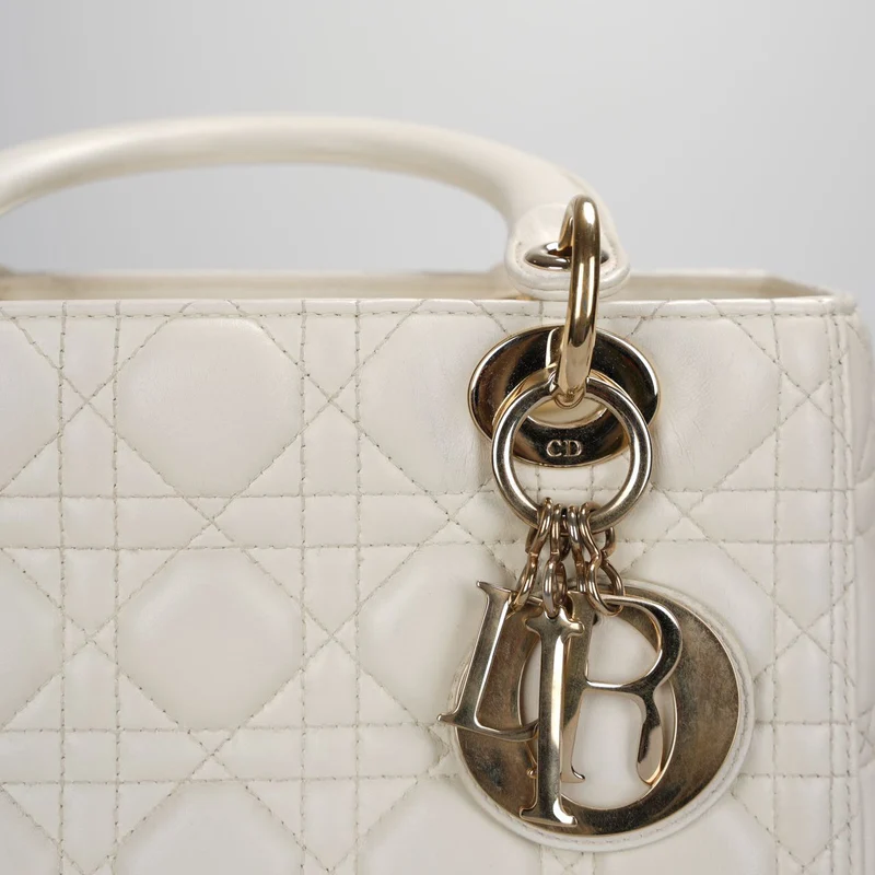 Christian Dior Lady Dior Tasche Weiß Mittel 2017