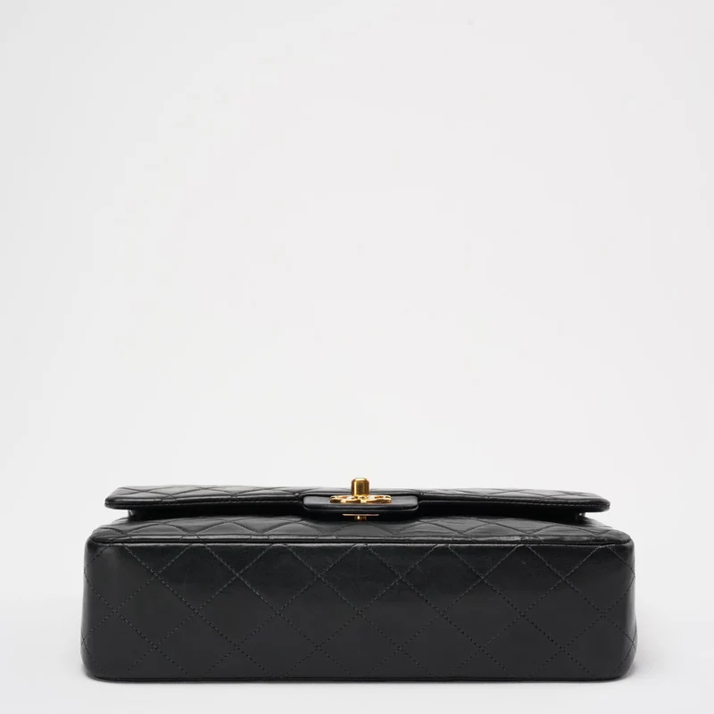 Chanel Vintage Timeless Flap Bag Schwarz Medium 24K Gold Hardware