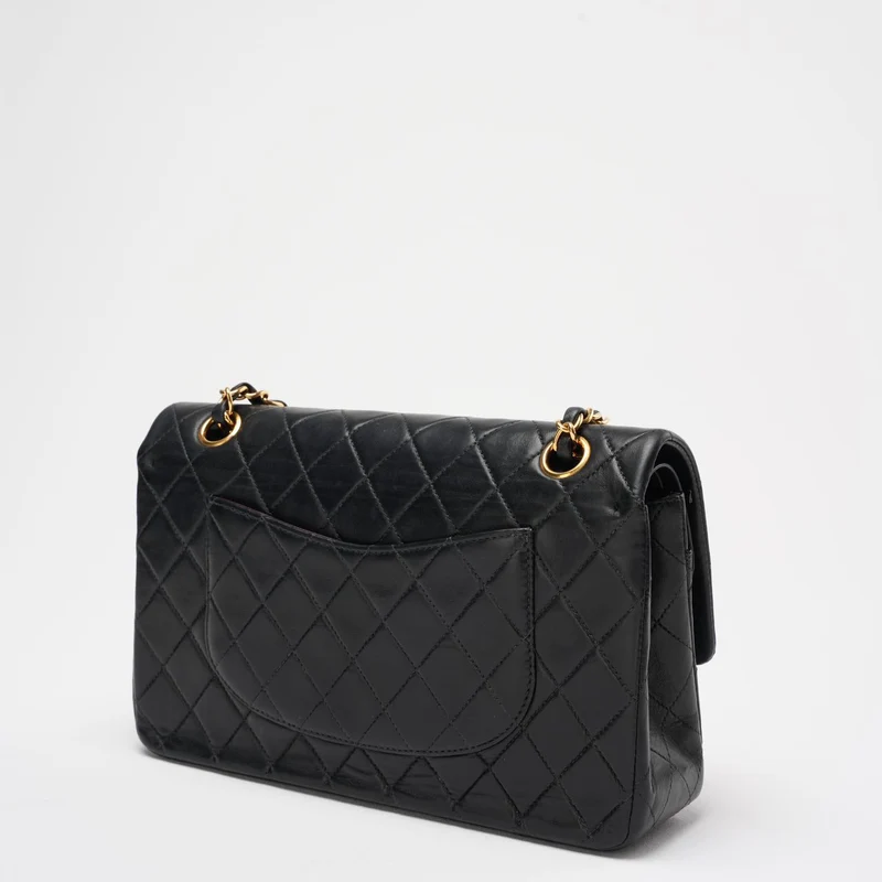 Chanel Vintage Timeless Flap Bag Schwarz Medium 24K Gold Hardware