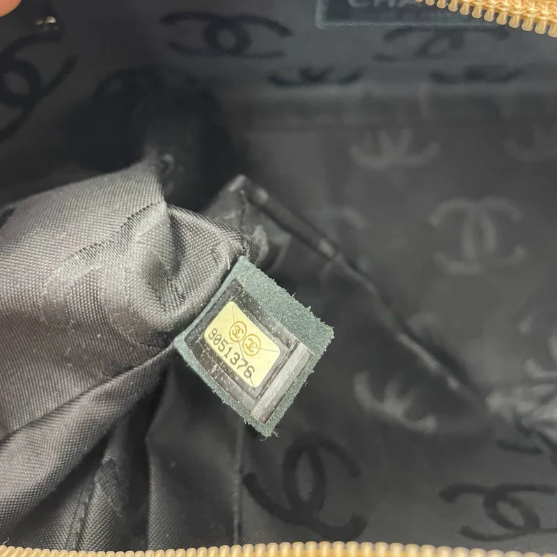 Chanel Cambon Bowler-Tasche Schwarz Beige