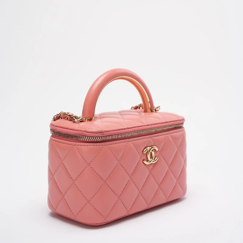 Chanel Vanity Rechteckige Henkeltasche Pink