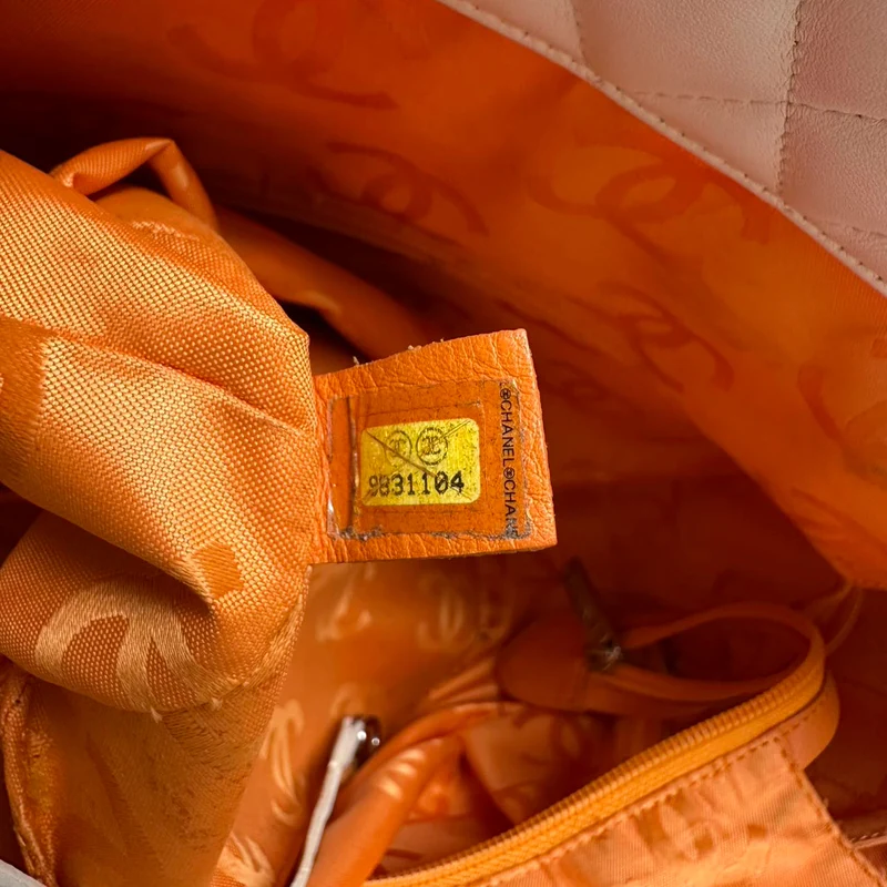 Chanel Cambon CC Tote Bag Großes weißes Lammleder