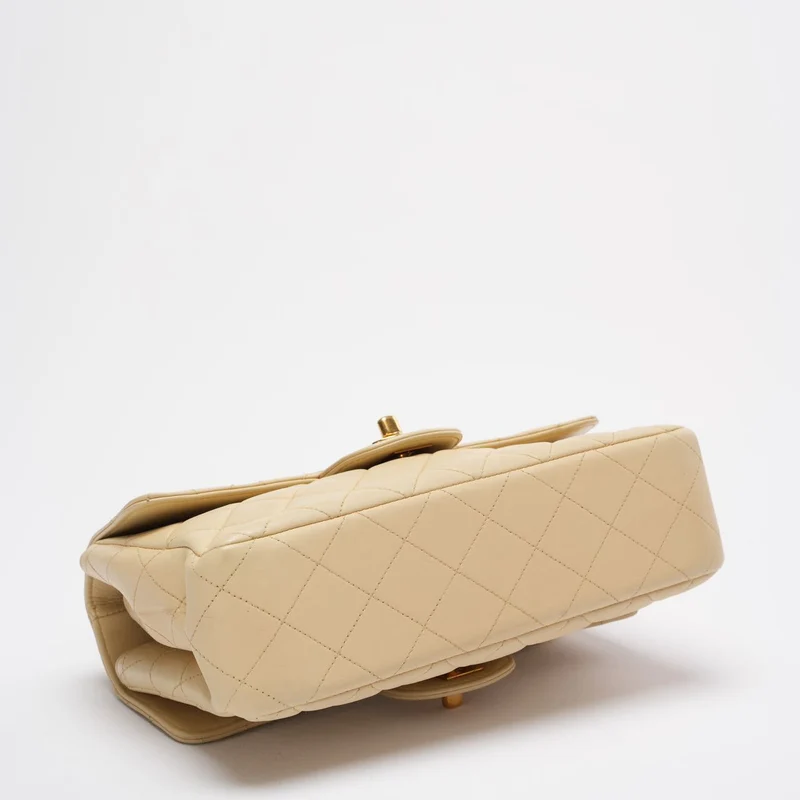 Chanel Vintage Doppelseitige klassische Flap Bag Beige