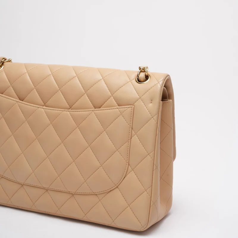 Chanel Classic Jumbo Double Flap Bag Beiges Lammleder