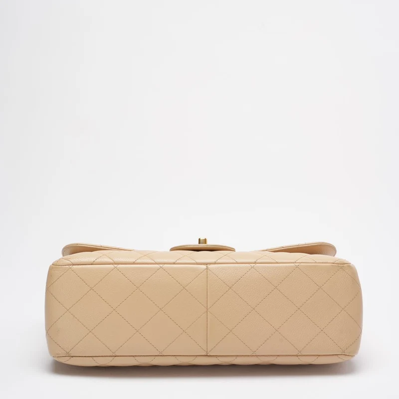 Chanel Classic Jumbo Double Flap Bag Beige Kaviar