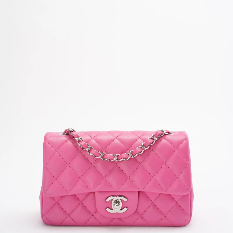 Chanel Klassische rechteckige Mini-Flap-Tasche Pink