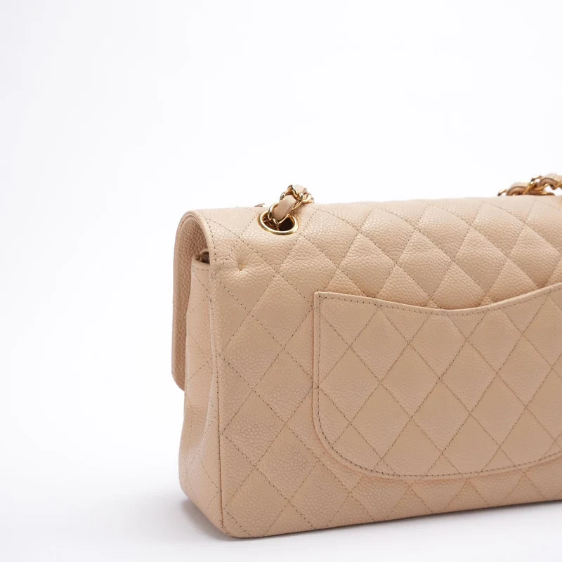 Chanel Classic Flap Bag Mittelbeige Kaviarleder