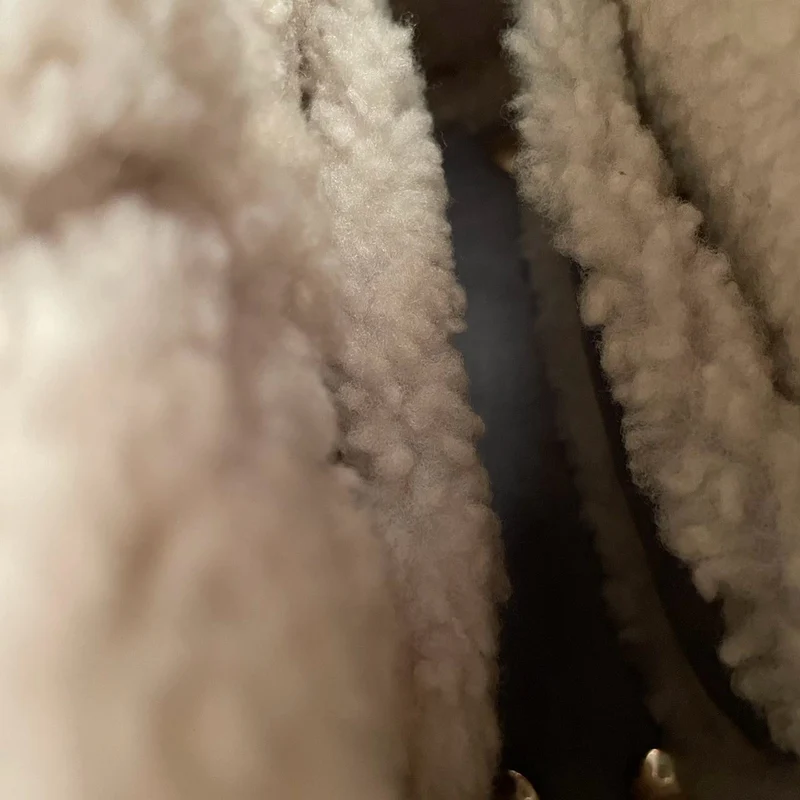 Christian Dior Lady Dior Gebraucht 2020 Mini Wildleder Shearling Cannage Lady Dior Umhängetasche