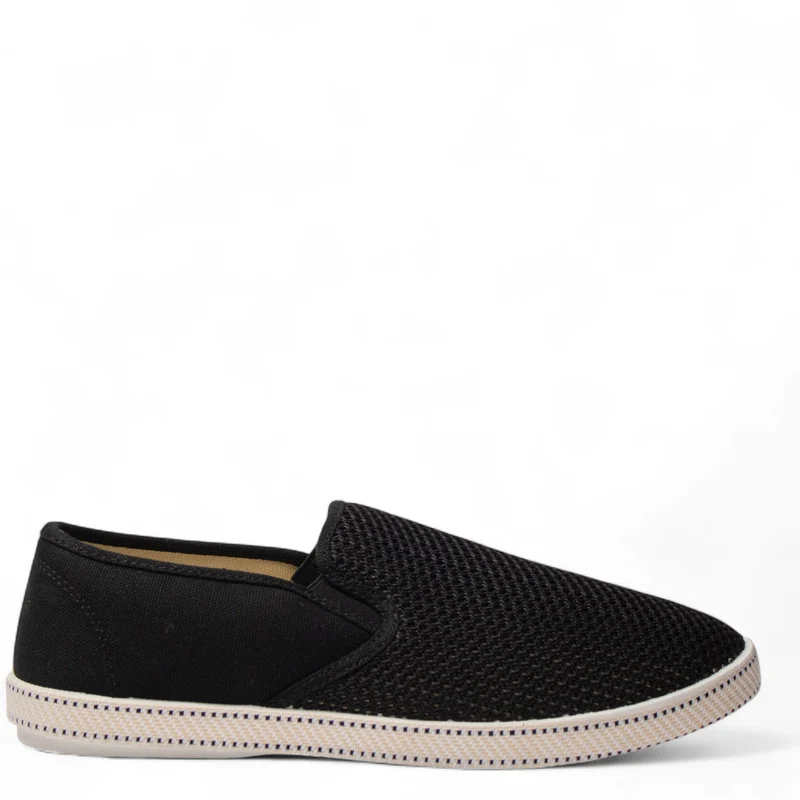 EuropeonUnion Men Black Cloth Espadrilles #4931