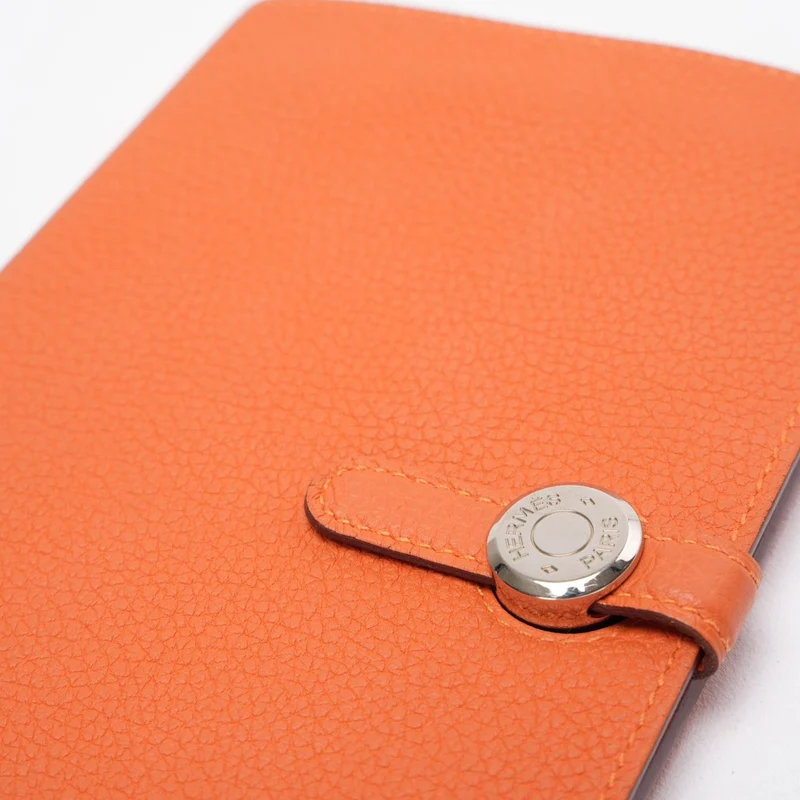 Hermes Dogon Lange Brieftasche Togo Leder Orange