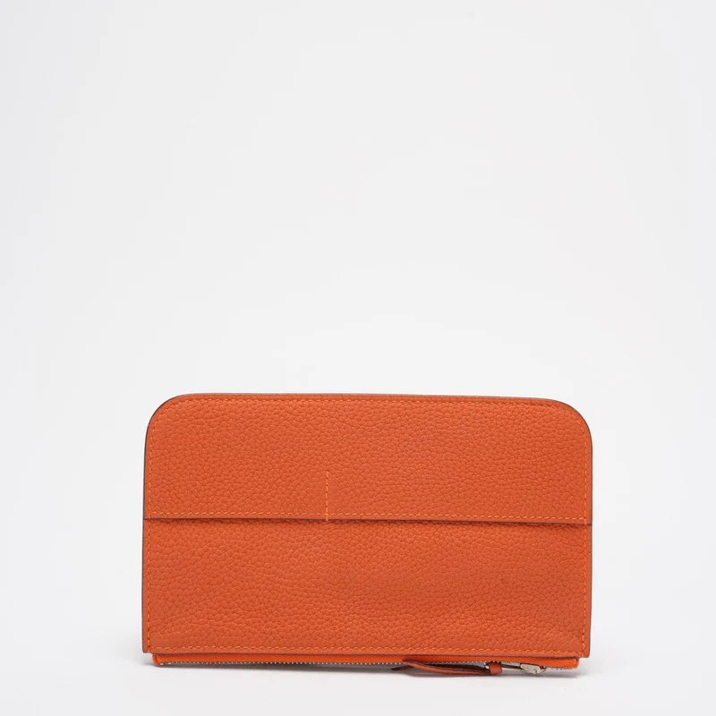 Hermes Dogon Lange Brieftasche Togo Leder Orange