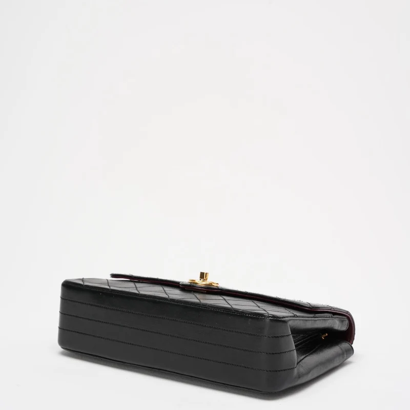 Chanel Schwarze Vintage zeitlose klassische Single-Flap-Tasche
