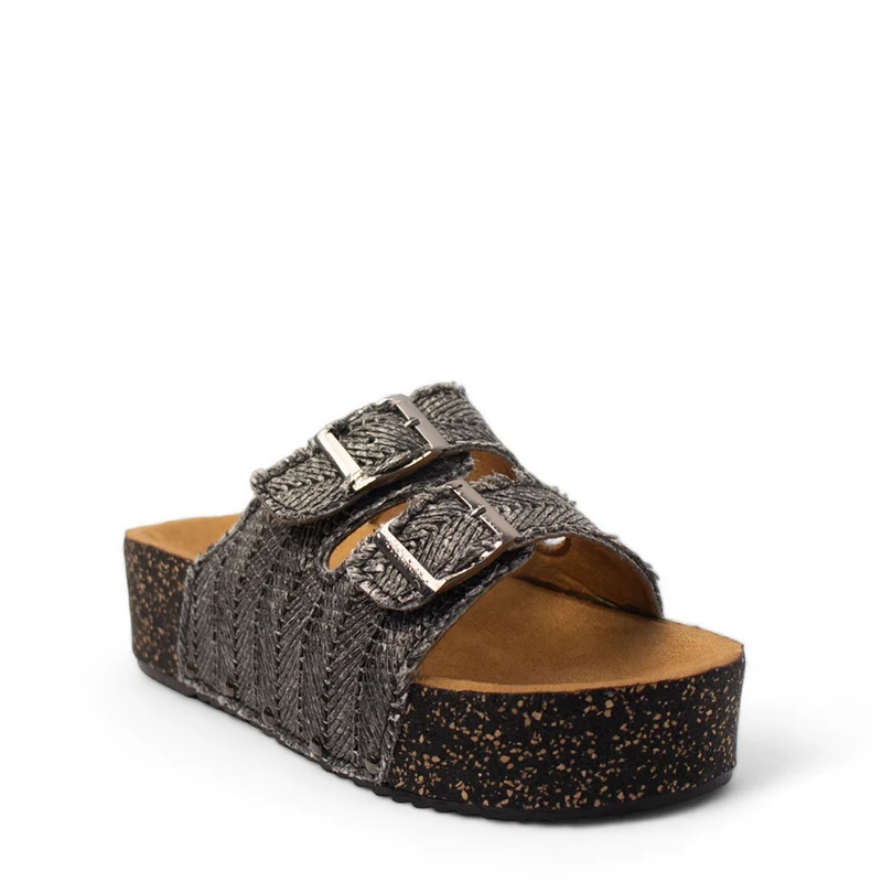 Women Black Khesh Slipper #2834