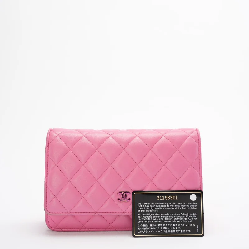 Chanel Classic Wallet on Chain (woc) Pink Gelb 2021