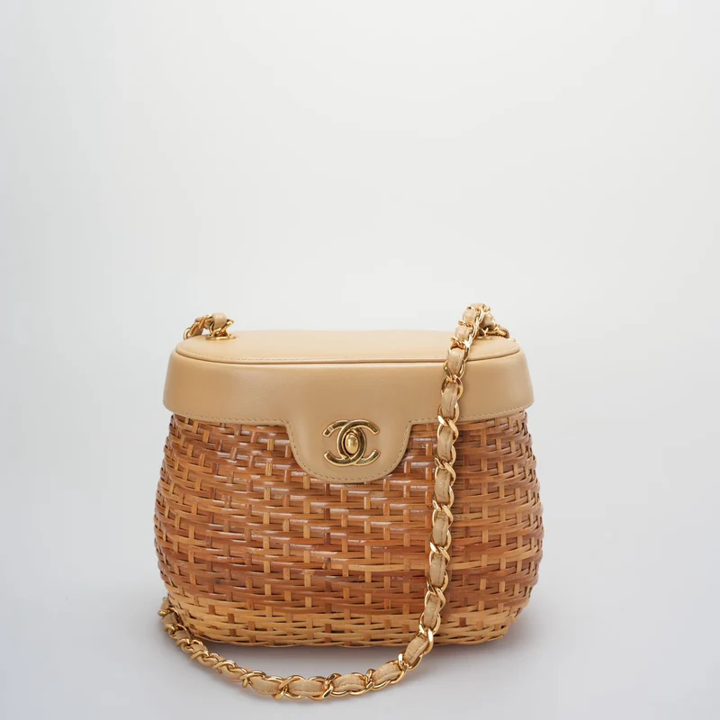 Chanel Vintage Weidenkorb-Umhängetasche – Limitierte Auflage