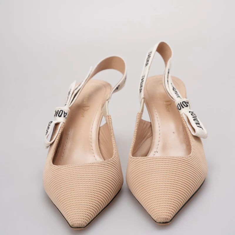 Christian Dior Beige Stoff J'adior Slingback Pumps Größe 38.5