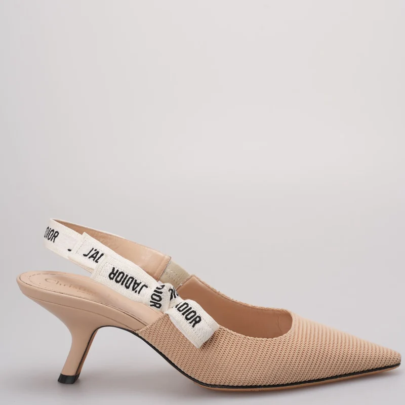 Christian Dior Beige Stoff J'adior Slingback Pumps Größe 38.5