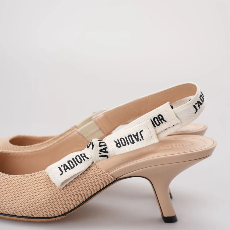 Christian Dior Beige Stoff J'adior Slingback Pumps Größe 38.5