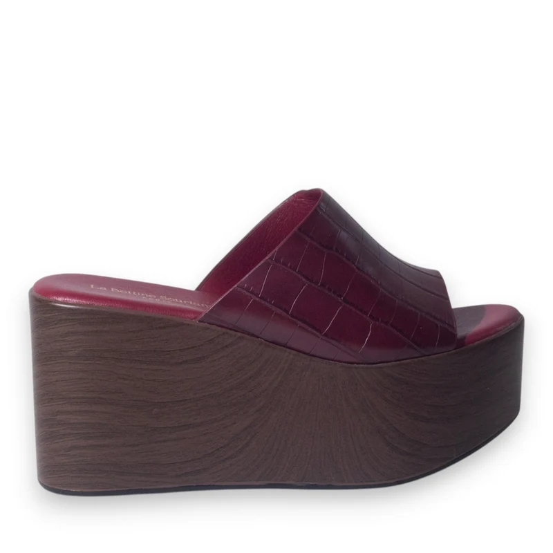 Europeon Union Women Maroon Leather Wedges #5114