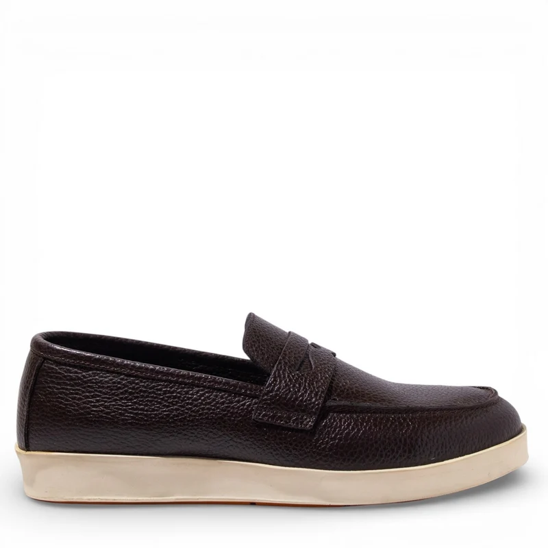 Men Brown Leather Espadrilles #5131