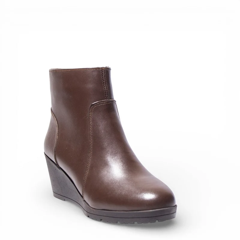 Women Brown Leather Half Boot #4475