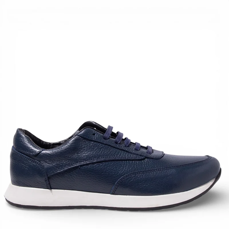 Men Navy Leather Shoes #5118