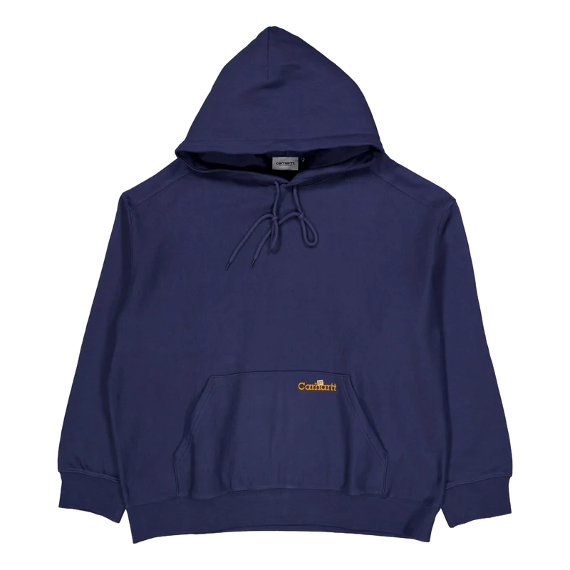 Hooded Label Script Sweat Blue