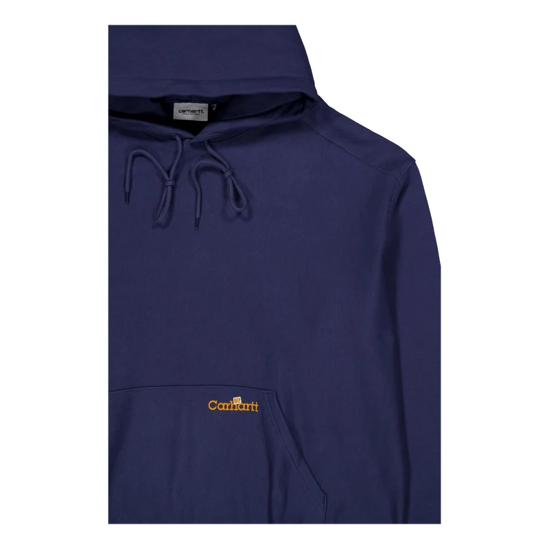 Hooded Label Script Sweat Blue