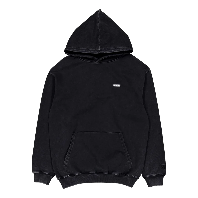 Basic Pullover Hood Washed Black