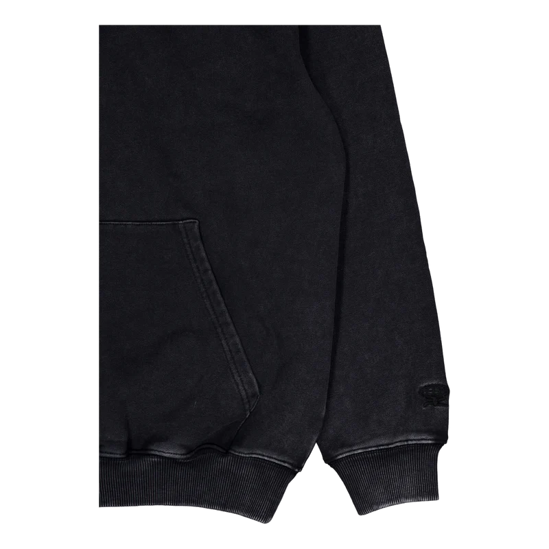 Basic Pullover Hood Washed Black
