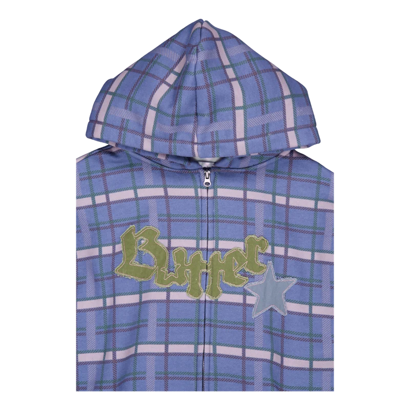 Edge Applique Zip-thru Hood Plaid