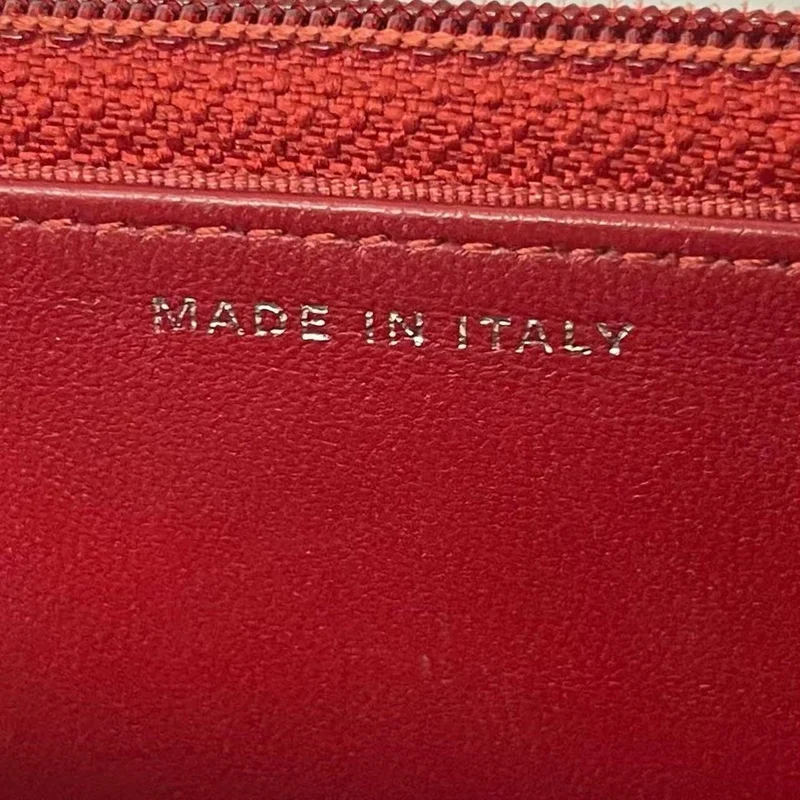 Chanel Rote Geldbörse mit Kette (WOC) Lammleder 2014