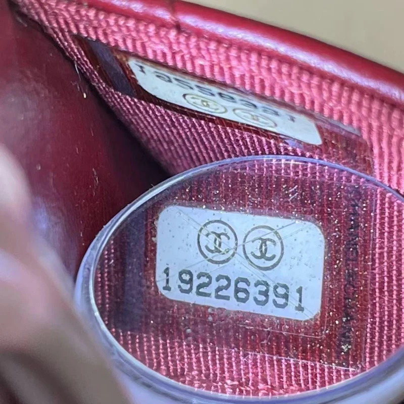 Chanel Rote Geldbörse mit Kette (WOC) Lammleder 2014