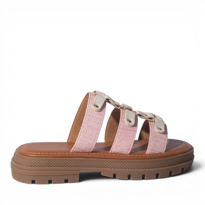 Europeon Union Women Pink Cloth Wedges #5045