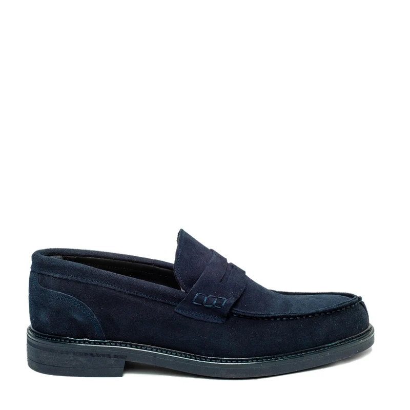 Italian Men Navy Chamois Shoes #3516