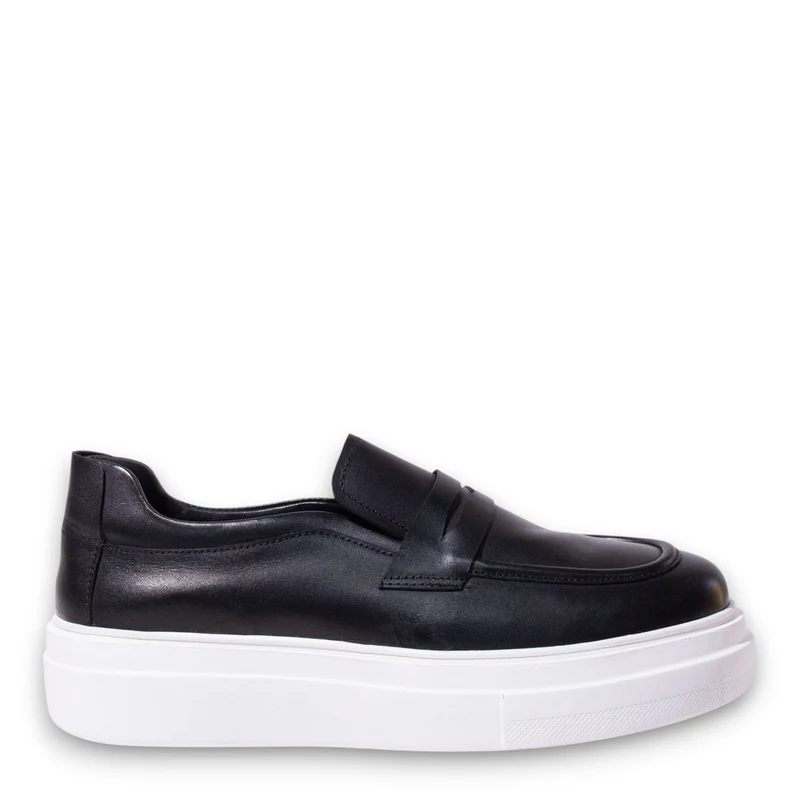 Men Black Leather Espadrilles #5151