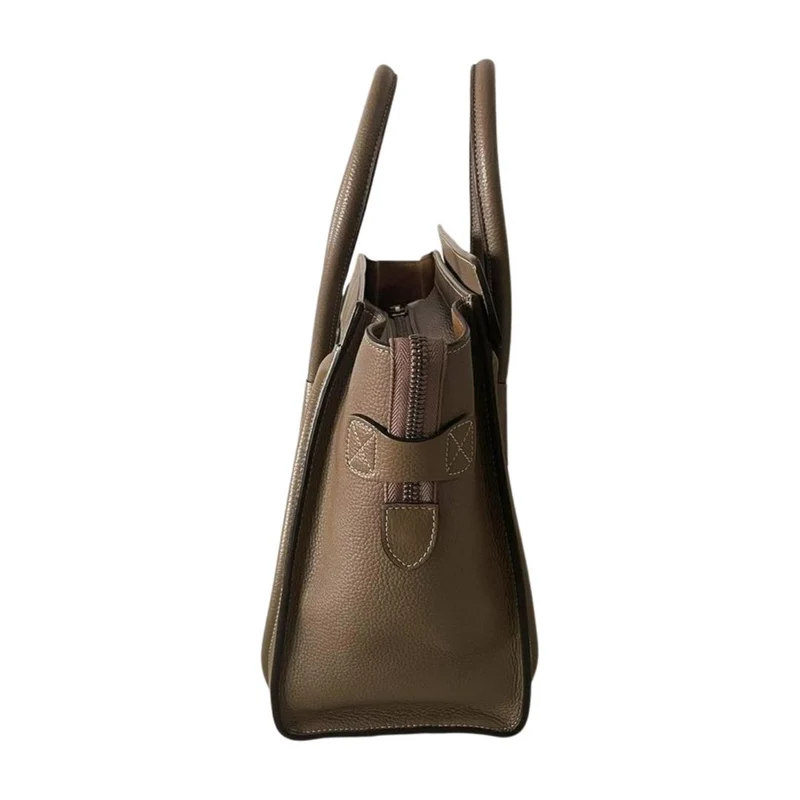 CELINE Micro Luggage Lederhandtasche in Grau