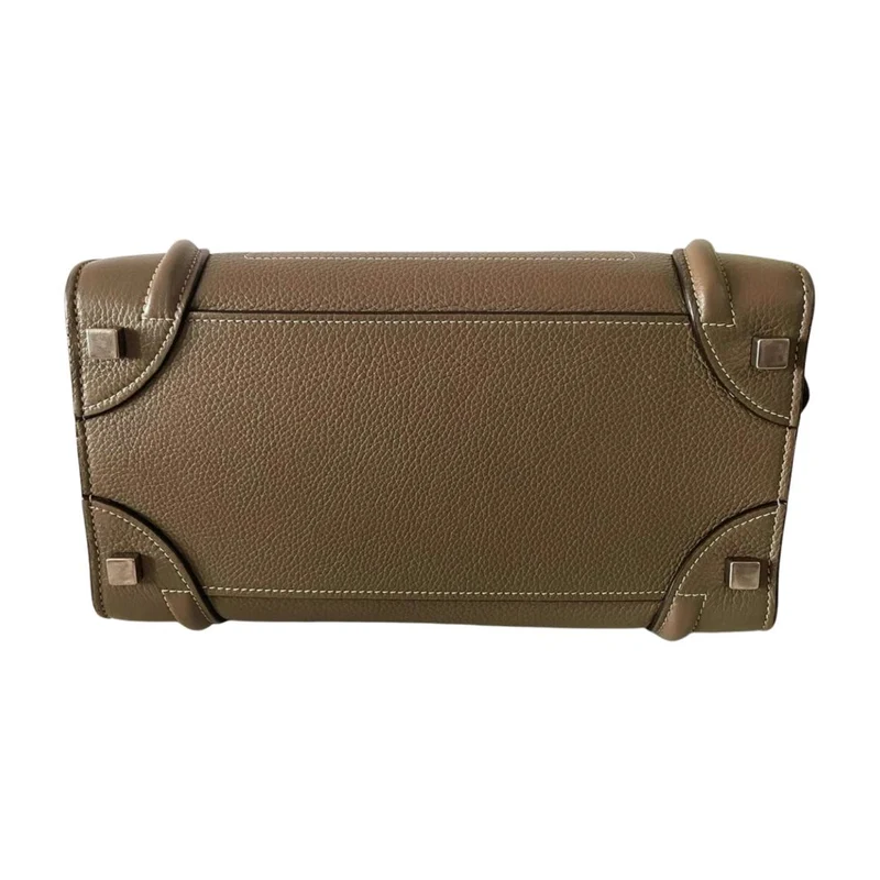 CELINE Micro Luggage Lederhandtasche in Grau