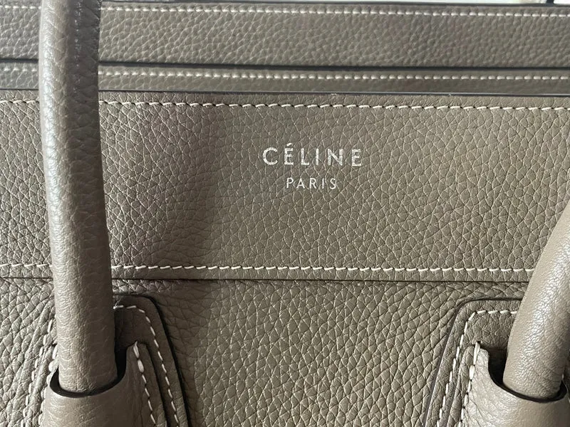 CELINE Micro Luggage Lederhandtasche in Grau