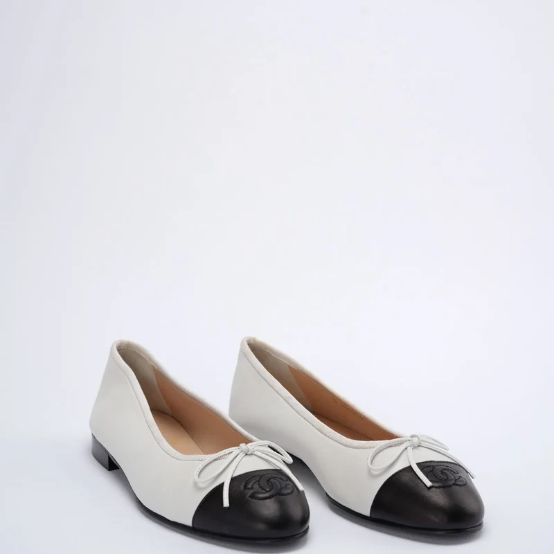 Chanel Weiß Schwarz Ballerinas Ballerinas 38.5